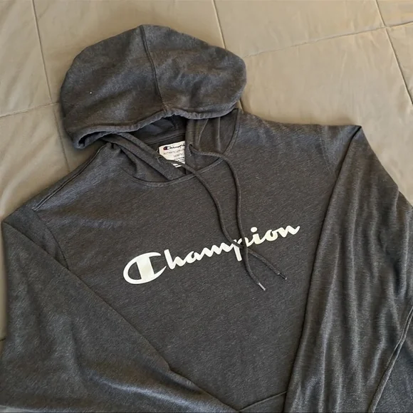 Men’s Champion Gray Hooded Shirt - Picture 2 of 4